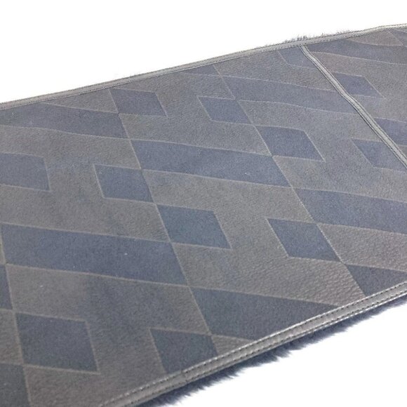 HERMES Leather Fur Shawl Stole / Shawl Scarf Leather / fur Black - Picture 7 of 8